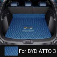 Car Trunk Mats For BYD ATTO 3 YUAN PLUS 2022 2023 Waterproof Leather Trunk Protector Pad Protective Mats Interior Accessories