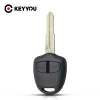 KEYYOU 10x 2 Button Remote Key Case for Mitsubishi Lancer EX Evolution Grandis Outlander Blank Key Shell Fob Cover Left Blade