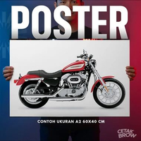 Poster Harley Davidson Logo Eagle Shield Hiasan Dinding Kamar Minimalis Dekorasi Cafe Rock Art Gamba