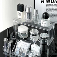 Bathroom Organizer Shelf Acrylic Makeup Storage Rack Skincare Cosmetic Lipstick Holder Mirror Cabinet Cosmetic Storage Organizer
