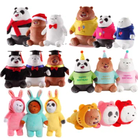 Original 24 Styles We Bare Bear Peluche Toy Cartoon Xmas Gift Grizzly Panda IceBear Soft Stuffed Dolls Plushies