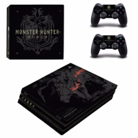 For Monster Hunter World PS4 Pro Skin Sticker For PlayStation 4 Console and 2 Controllers PS4 Pro Skins Sticker Decal Vinyl