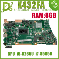 X432FA MAINboard For ASUS VivoBook X432FL S432FA Laptop Motherboard W/i3-8145U i5-8265U i7-8565U 8GB-RAM UMA 100% Working Well