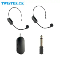 2.4G Wireless Head-mounted Lavalier Microphone Set Transmitter With Receiver for Amplifier Voice Speaker Teaching Tour Guide