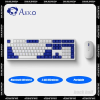 Akko MX108 Mechanical Keyboard Two Mode 2.4G Bluetooth Wireless Gaming Keyboard Ergonomics Pc Gamer Accessories Win Mac Office