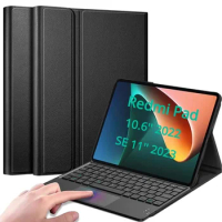 Case for Xiaomi Redmi Pad SE 11'' Tablet Case Wireless Bluetooth Touchpad Keyboard for Red Mi Redmi Pad 10.6'' Tab Leather Case