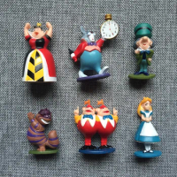 6Pcs/Set Cartoon Anime Disney Alice Adventures In Wonderland Action Figure Toys PVC Collectible Model Dolls Decoration Gifts