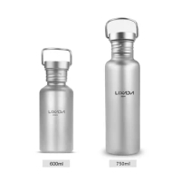 LIXADA 750ml Full Ti Water Bottle Ultralight Outdoor Camping Cycling Water Bottle with 300ml Ti Cup