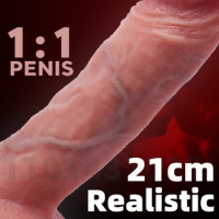 Rubber Penis Realistic Dildo For Women Silicone Big Cock Thick Soft Dildo Suction Cup Real Huge Dick 21cm Erotic Adult Sex Toys