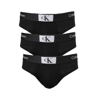 【Calvin Klein】CK1996系列超細纖維涼感速乾男三角內褲-黑色三件組(CK內褲 男內褲)