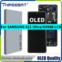 New Super OLED S21Ultra For Samsung S21 Ultra Display LCD Screen With Frame G998B/DS G998B G998U LCD Screen Parts