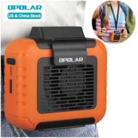 OPOLAR 6000mAh Strong Airflow Small Electric Air Cooling Mini Hanging Waist Fan Battery Rechargeable Portable Waist Clip Fan