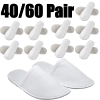 40/60Pair Hotel Slipper Disposable Slipper Non-Slip Spa Party Flop Thick Soft Closed Toe Slipper Bathroom Shoe for Travel/Home