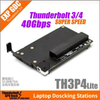 TH3P4 Lite GPU Dock Thunderbolt-compatible3/4 40Gbps DC-power 75W Supply Portable Super Speed External Graphics Card Laptop Dock