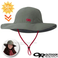 【美國 Outdoor Research】Equinox Sun Hat 超輕防曬抗UV透氣可調大盤帽(UPF 50+.透氣孔設計.附帽繩)/279909 卡其