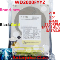 New Original HDD For WD Black/Gold 2TB 3.5" SATA 64MB 7.2K For Internal HDD For Enterprise Class HDD For WD2000FYYZ WD2000F9YZ
