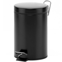 KELA 簡約腳踏式垃圾桶 黑3L(回收桶 廚餘桶 踩踏桶)