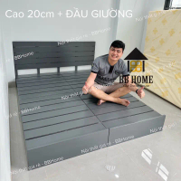 [BBHOME] Giường Pallet cao 12cm và 20cm, ốp gọn kín chân chống bụi, gỗ mới + sơn XÁM