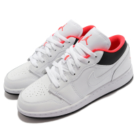 Nike 休閒鞋 Air Jordan 1 Low GS 女鞋 經典款 喬丹一代 皮革 穿搭 大童 白 紅 553560-160