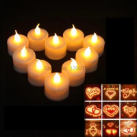 by dhl or ems 2400 pieces Free Shipping 12pcs/Lot AMBER LED Tea Light Flickering Battery Candles Candles Flameless