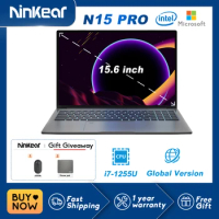 Ninkear Laptop N15 Pro 15.6 inch IPS 1080P Intel Core i7-1255U 32GB DDR4 1TB SSD Office Laptop Windows 11 Notebook