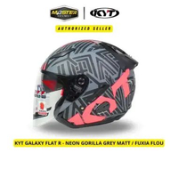KYT Galaxy Flat R Neon Gorila Matt Grey Fuxia 2Visor L