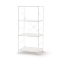 【MUJI 無印良品】SUS鋼製層架組/亮面淺灰/中(大型家具配送)