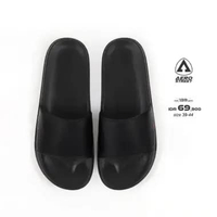 Aerostreet 39-44 Axel Hitam Hitam - Sandal Selop Pria Wanita BAAAA 44