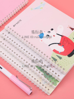 A5活頁本線圈筆記本本子簡約卡通精致日記本文具方格小本子草稿練習本作業本手抄本【步行者戶外生活館】
