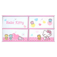 【震撼精品百貨】Hello Kitty 凱蒂貓~HELLO KITTY小熊橫式四抽收納盒-粉紅#38564