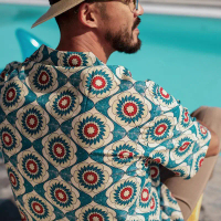 Kemeja Greenland, Asli, Gaya Hawaii, Kolar Cuba, Rekaan Niche Vintaj, Baju Lengan Pendek, Sesuai unt