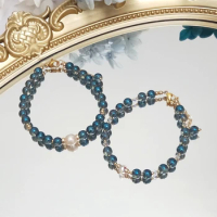 Lii Ji Blue Aurora Beads 14K Gold Filled Charms Bracelet Handmade Bohe Fashion Jewelry For Female