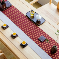 錦緞花色茶席一席雙色中式禪意家用茶臺布桌旗茶桌墊茶室酒店桌布
