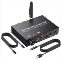 192KHz DAC Digital to Analog Audio Converter With Bluetooth-Compatible Receiver Transmitter AptX Wireless Audio Adapter