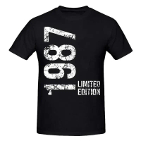 Retro T-shirt, 37th Anniversary Edition 37th Anniversary Design, 1987 layout, short sleeves, streetw