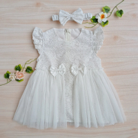 Dress Tille Newborn / Dress Tille bayi / Dress Anak Perempuan warna putih