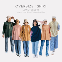 Kaos Oversize LD 120cm Lengan Panjang Kekinian bisa BB 90kg Baju Basic Atasan Wanita Nyaman Bahan Ka