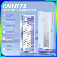 Wob Rainy75 Wireless Keyboard Tri Mode Customized Mechanical Gameing Keyboard Bluetooth Cnc Aluminum Rgb Gasket Pc Accessories