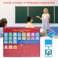 School Classroom Attendance Pocket Chart With 72 Color Cards Classroom Management Teacher Accessorie