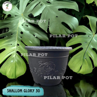 pot bunga tanaman shallom hitam 35cm