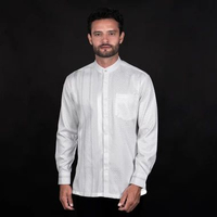 Casella Baju Koko Pria Dewasa Lengan Panjang Arabesque Embroidery White Design 9932 White 2XL