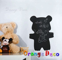 壁貼【橘果設計】小熊 創意塗鴉黑板貼 60x90cm 贈刮板 水平儀