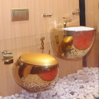 toilet wand sanitary gold water closet egg shape furnishing wall mounted bidet toilet modern closestool bathroom sink