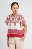 MINIMAL - Ismaya - Blouse Motif Batik Kawung - Red L Red