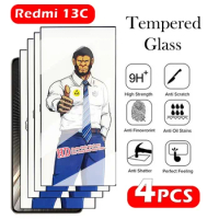 4PC Gorilla Tempered Glass For Redmi 13C 12C Screen Protector For Redmi 12 Glass Film