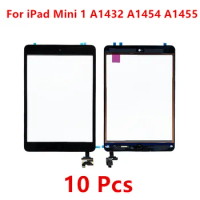 10 Pcs For iPad Mini 1 Touch Screen Sensor Panel Digitizer Home Button With IC Conector For iPad Mini 1 A1432 A1454 A1455 Screen