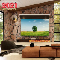 PLUTUSSA 110Inch ALR Projector Electric Tab-Tensioned Drop Down Screen 16:9 For UST Ultra Short Throw Projector