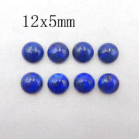 SALE 8pcs Round Shape Blue Lapis Lazuli Cabochon Setting 12x5mm Beauty Jewelry Blue Color Accessories