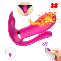 9 Speeds Heating Butterfly Dildo Vibrator with Remote Control Vagina Stimulation Vibrating Panties Erotic Sex Toys for Woman