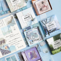 80 Lembar/ Box Sticker Aesthetic Vintage Material Stiker Scrapbook DIY
